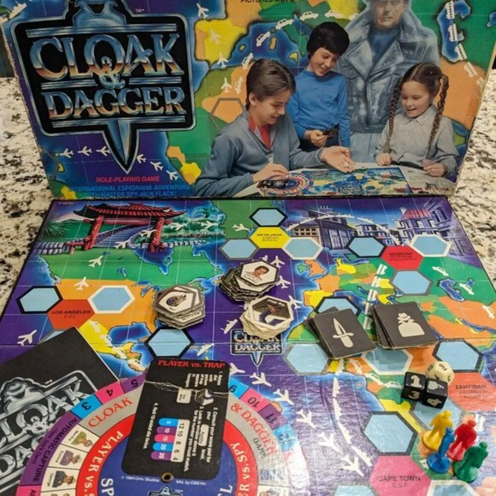 Vintage Cloak and Dagger Board Game International Espionage Adventure Ideal 1984